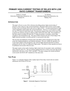 primary high-current testing of relays with low ratio current