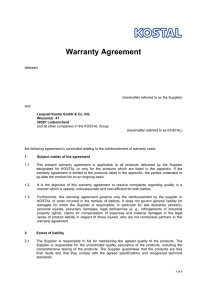 Warranty Agreement