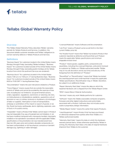 Tellabs Global Warranty Policy
