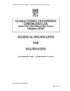 technical specification for illumination