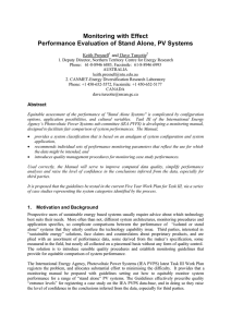 Monitoring with Effect Performance Evaluation of Stand Alone, PV