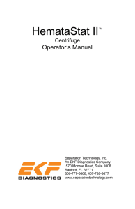 HemataStat II User Manual - Separation Technology Inc.