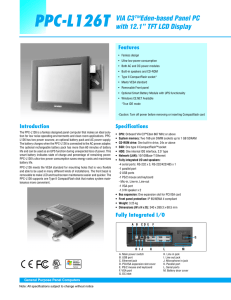 PPC-L126T VIA C3™ Eden-based Panel PC with 12.1