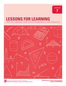 lessons for learning - NC Mathematics