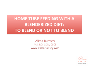 Blenderized Foods for Home Tube Feeding
