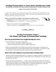 Pronunciation chapter handouts 2nd edition