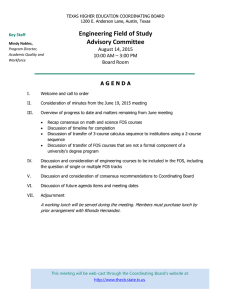August 14, 2015 - Texas Higher Education Coordinating Board