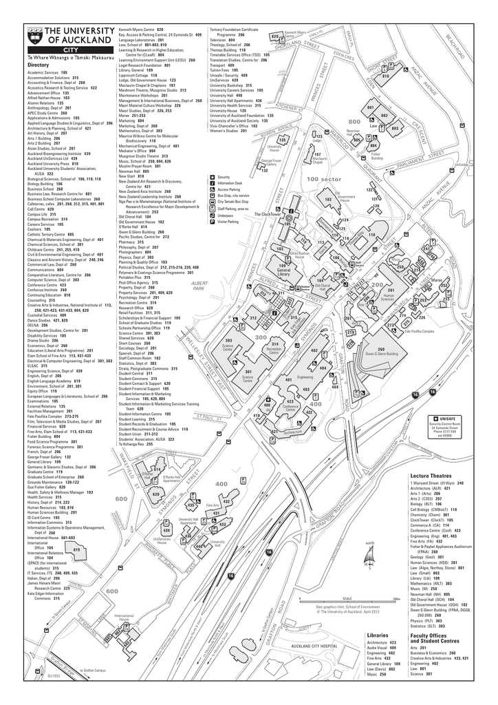 University Of Auckland Campus Map