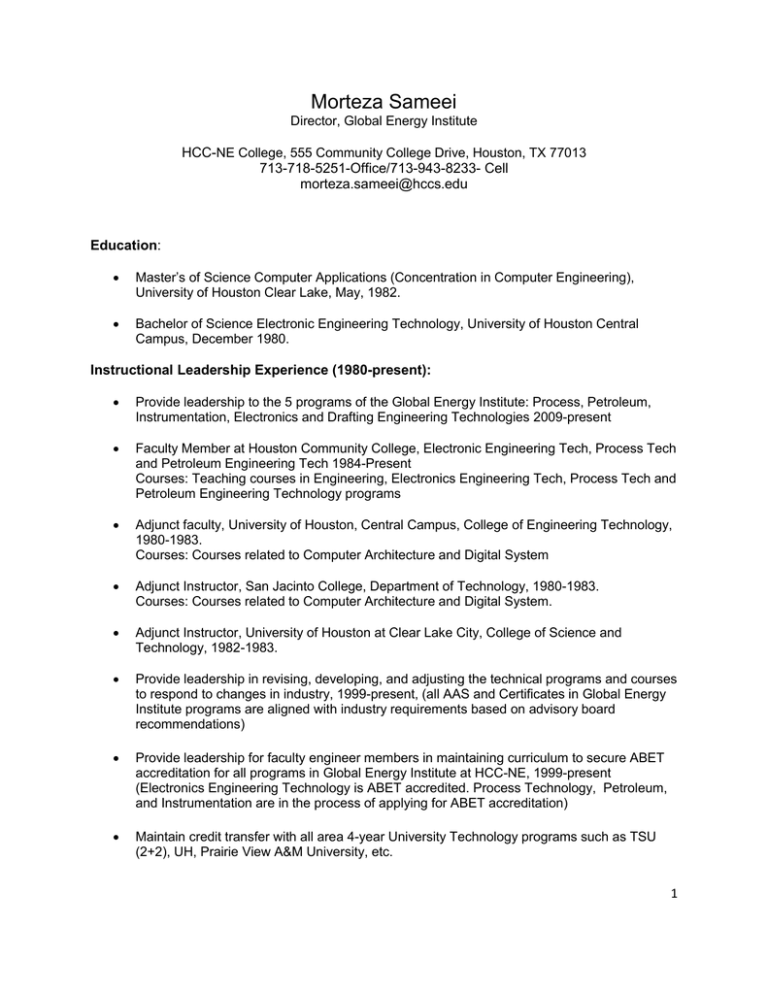 Curriculum Vitae HCC Learning 