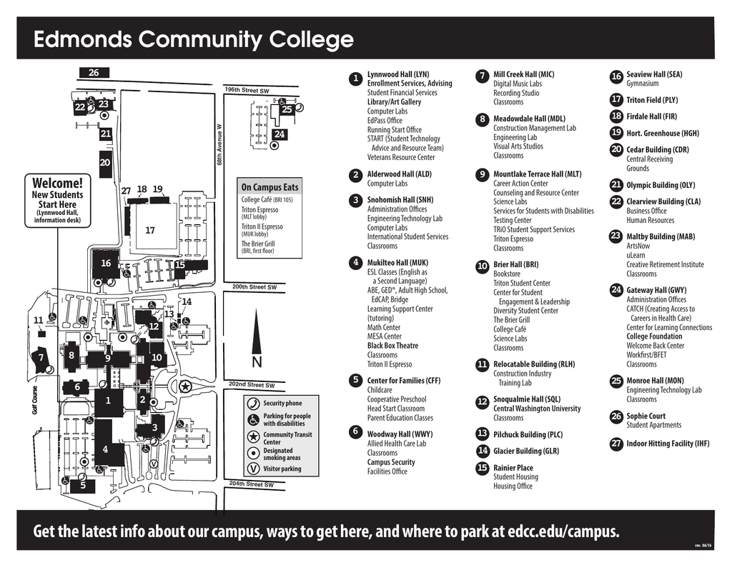 Edmonds Community College Campus Map Map