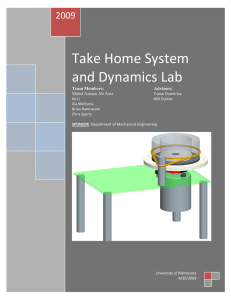 Take Home System and Dynamics Lab