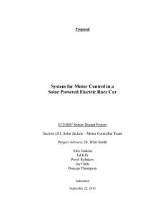 System for Motor Control in a Solar Powered Electric