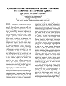 Applications and Experiments with eBlocks–Electronic Blocks for