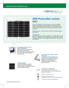 Ameresco 420J Solar Panel