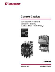 Controls Catalog Siemens and Furnas Brands Contactors