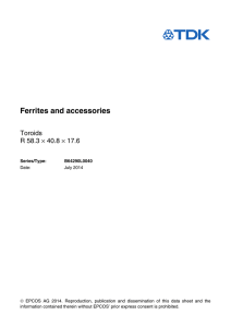 Ferrites and accessories – toroids – R 58.3 x 40.8 x 17.6