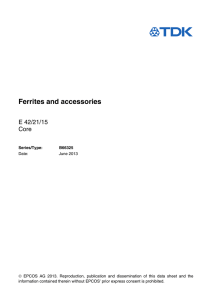 Ferrites and accessories - E 42/21/15