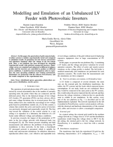 Modelling and Emulation of an Unbalanced LV Feeder with