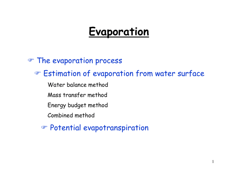 Evaporation