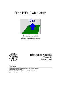The ETo Calculator - Food and Agriculture Organization of the
