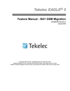 Feature Manual - IS41 GSM Migration