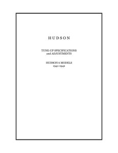 1941 - 42 Hudson 6 Tune-up Specifications