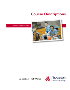 Course Descriptions - Clackamas Community College