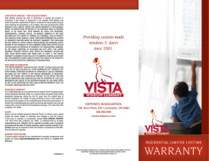 warranty - Vista Window Company