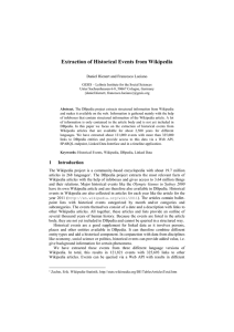 Extraction of Historical Events from Wikipedia - CEUR