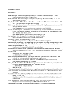 ACADEMIC RESEARCH BIBLIOGRAPHY Badke, William B