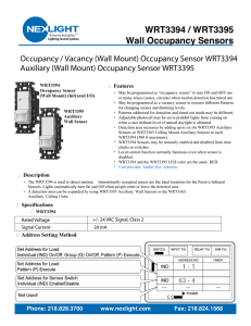 WRT3394 / WRT3395 Wall Occupancy Sensors