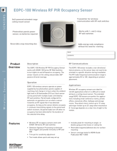 EOPC-100 Wireless RF PIR Occupancy Sensor