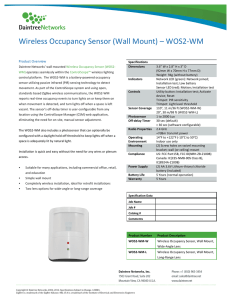 Wireless Occupancy Sensor (Wall Mount