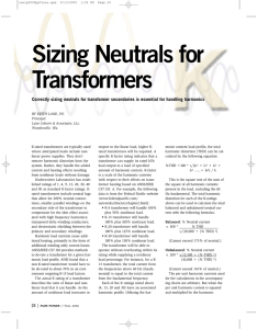 Sizing Neutrals for Transformers