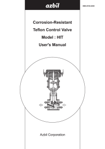 Corrosion-Resistant Teflon Control Valve Model : HIT User`s Manual