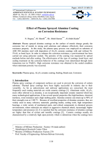Effect of Plasma Sprayed Alumina Coating on Corrosion Resistance