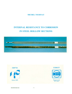 Internal Resistance To Corrosion In Steel Hollow Sections