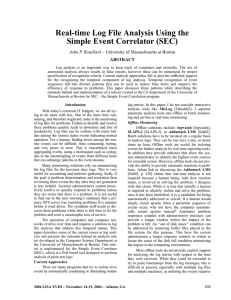 Real-time Log File Analysis Using the Simple Event Correlator (SEC)