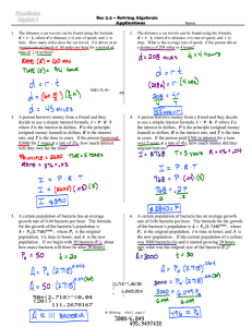 Sec 2.2 – Solving Algebraic Applications 3. A person borrows