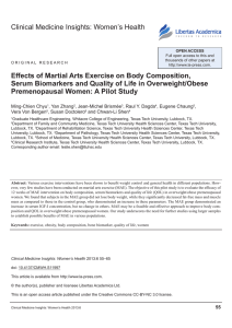 effects of martial Arts exercise on body composition, serum