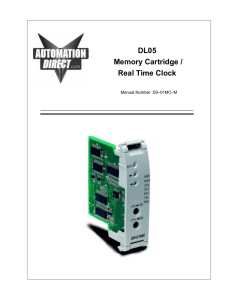 DL05 Memory Cartridge / Real Time Clock Manual