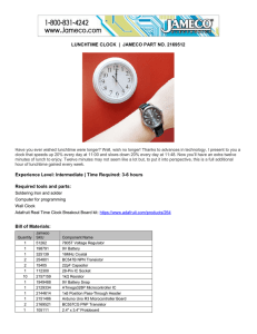 LUNCHTIME CLOCK | JAMECO PART NO. 2169512 Experience