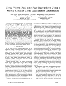 Cloud-Vision: Real-time Face Recognition Using a