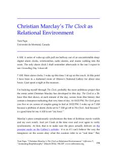 Christian Marclay`s The Clock as Relational Environment
