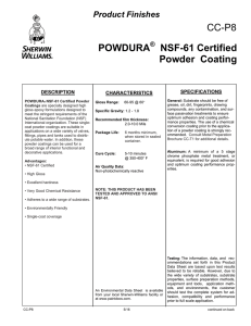 POWDURA® NSF-61 Certified Powder Coating