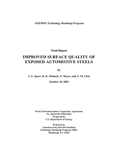 improved surface quality of exposed automotive steels