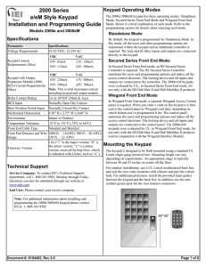 2000 Series e/eM Style Keypad Installation and Programming Guide
