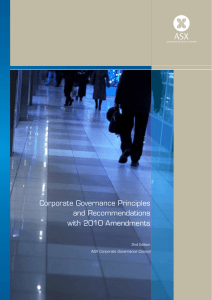 Corporate Governance Principles and Recommendations