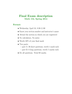 Final Exam description