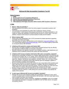 McGraw-Hill Web Accessibility Compliance Tool Kit